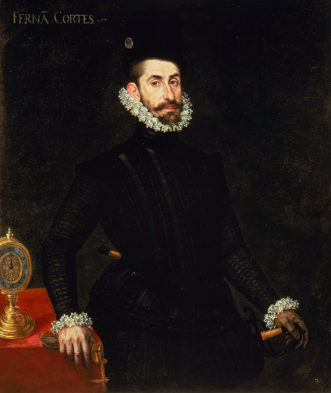 Portræt af Hernan Cortes (olie på lærred) af Alonso Sánchez Coello
