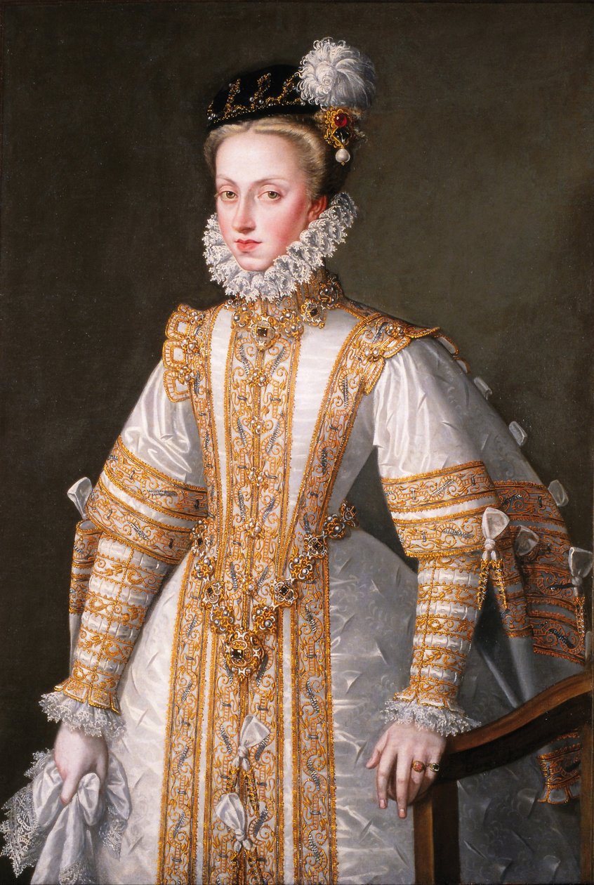 Portræt af Anna af Østrig 15491580, Spaniens dronning, 1571 af Alonso Sánchez Coello