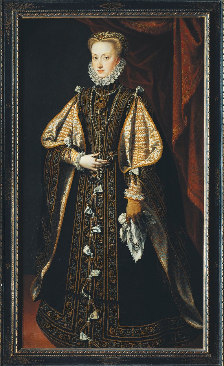 Portræt af Anna af Østrig, dronning af Spanien og Portugal (maleri) af Alonso Sánchez Coello