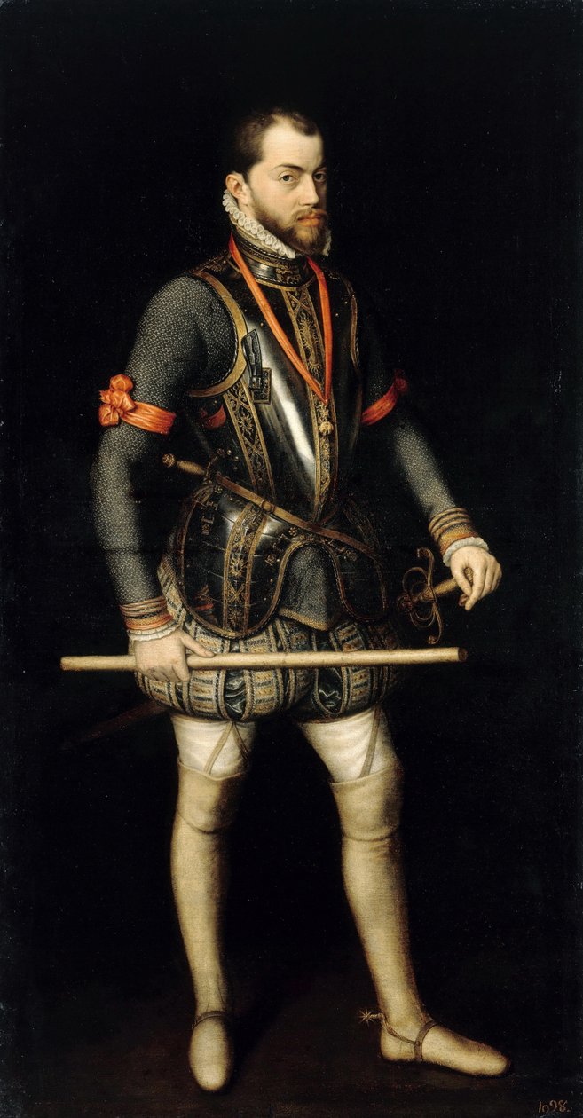 Portræt af Filip II 1527-1598, konge af Spanien og Portugal af Alonso Sánchez Coello