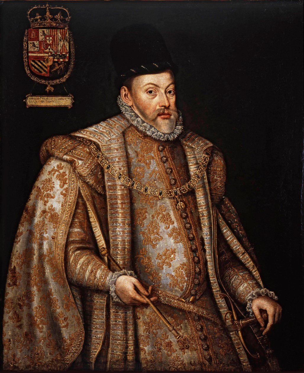 Portræt af Filip II 1527-1598, konge af Spanien og Portugal, anden halvdel af det 16. årh. af Alonso Sánchez Coello