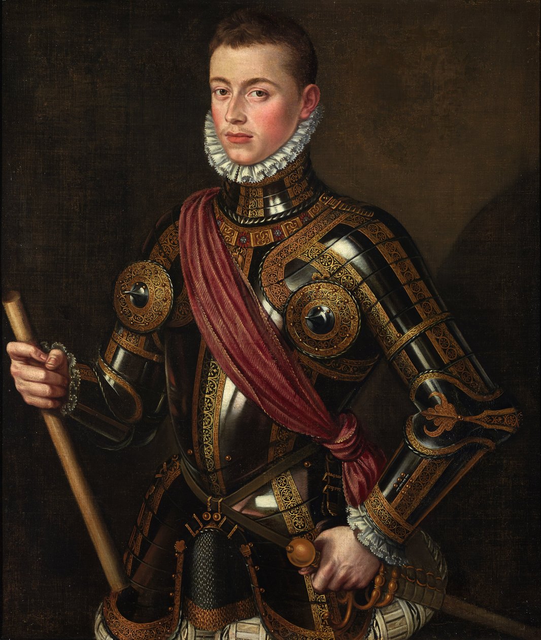 Spansk:  Don Juan de Austria armado Don Juan af Østrig bevæbnet af Alonso Sánchez Coello