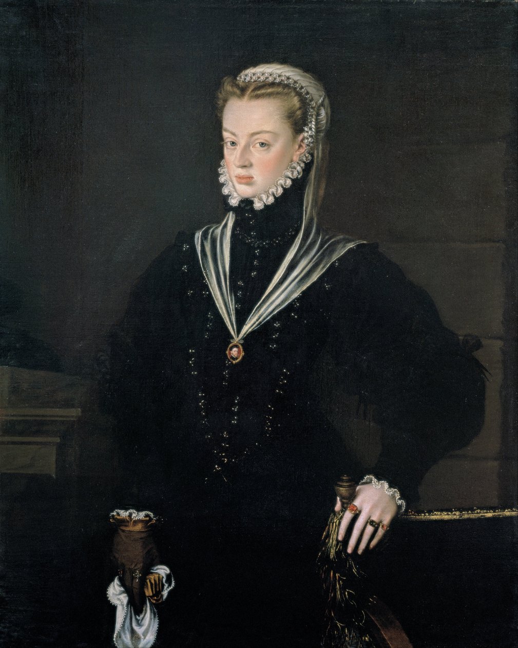 Spansk: Retrato de doña Juana de Austria, princesa de Portugal Portræt af Doña Juana de Austria, prinsesse af Portugal af Alonso Sánchez Coello