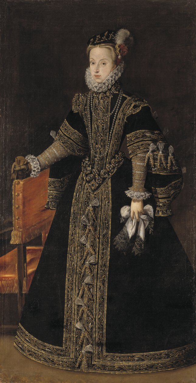 Anna af Østrig, dronning af Spanien, ca. 1570 af Alonso studio of Sanchez Coello