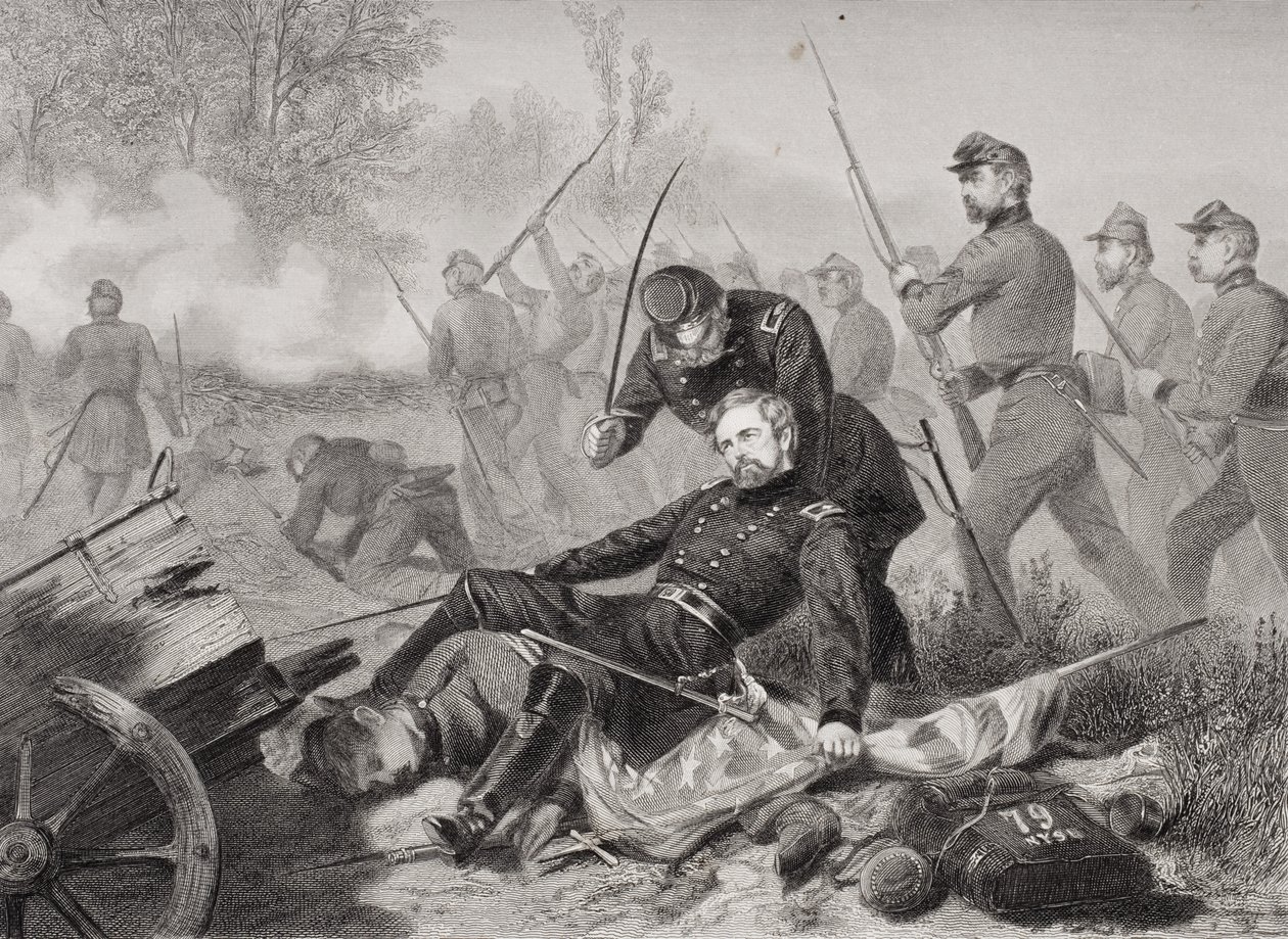General Isaac Stevens (1818-62.) død under angrebet på Chantilly, Virginia 1862 af Alonzo Chappel