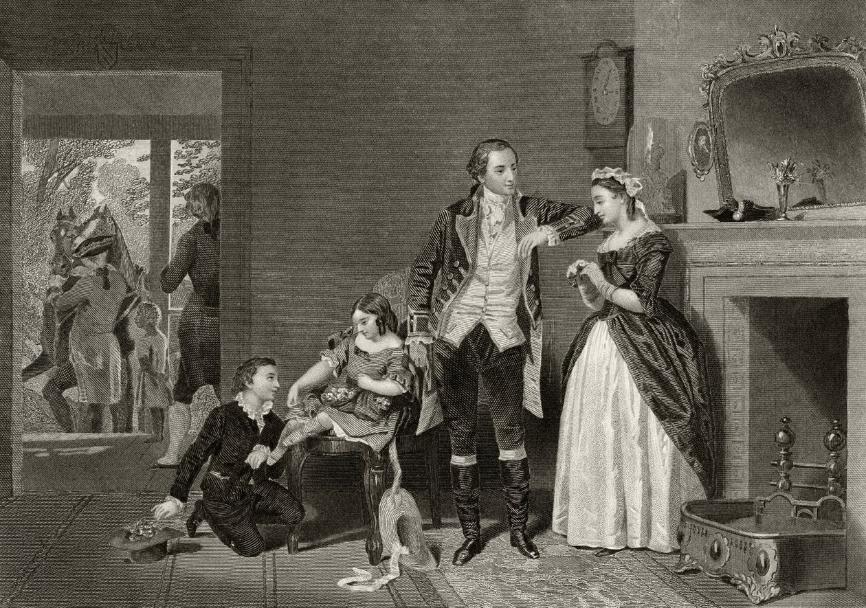 George Washingtons første interview med fru Custis, fra 