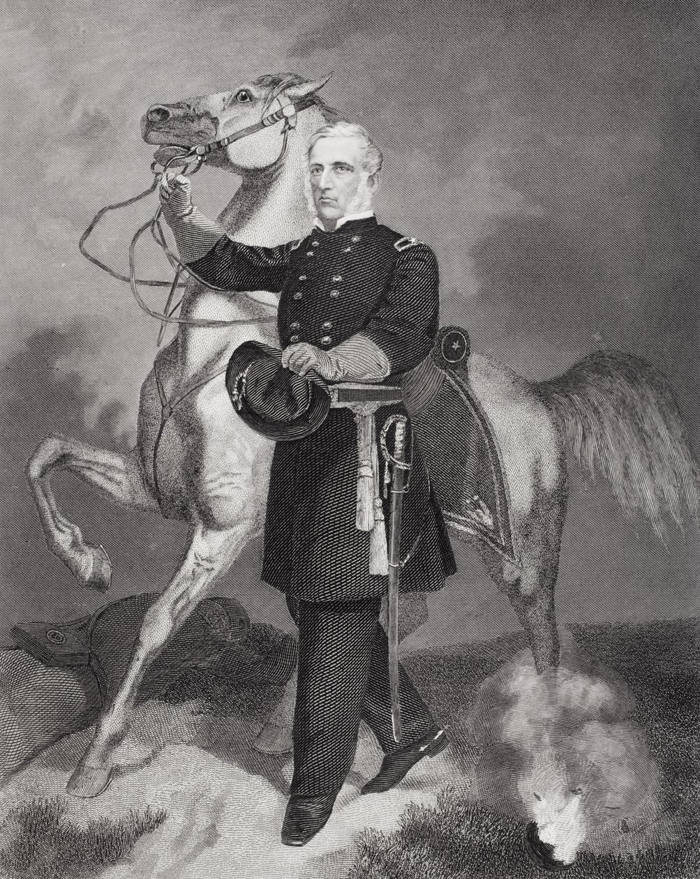 Portræt af general James Samuel Wadsworth (1807-64) (litografi) af Alonzo Chappel