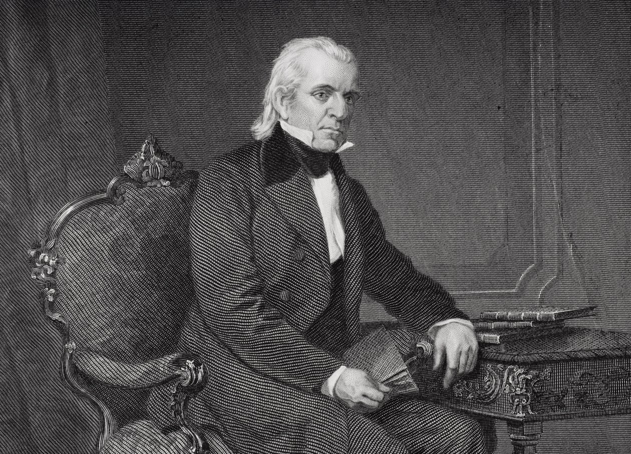 Portræt af James Knox Polk (1795-1849) (detalje af 254670) af Alonzo Chappel