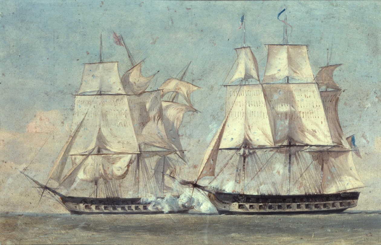 Slaget mellem USA og Makedonien, 25. oktober 1812, 1859 af Alonzo Chappel