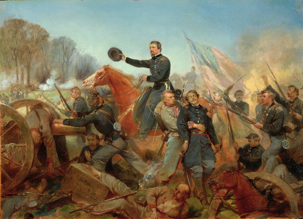 Battle of the Wilderness, angreb ved Spotsylvania Court House, Virginia, 1865 af Alonzo Chappel