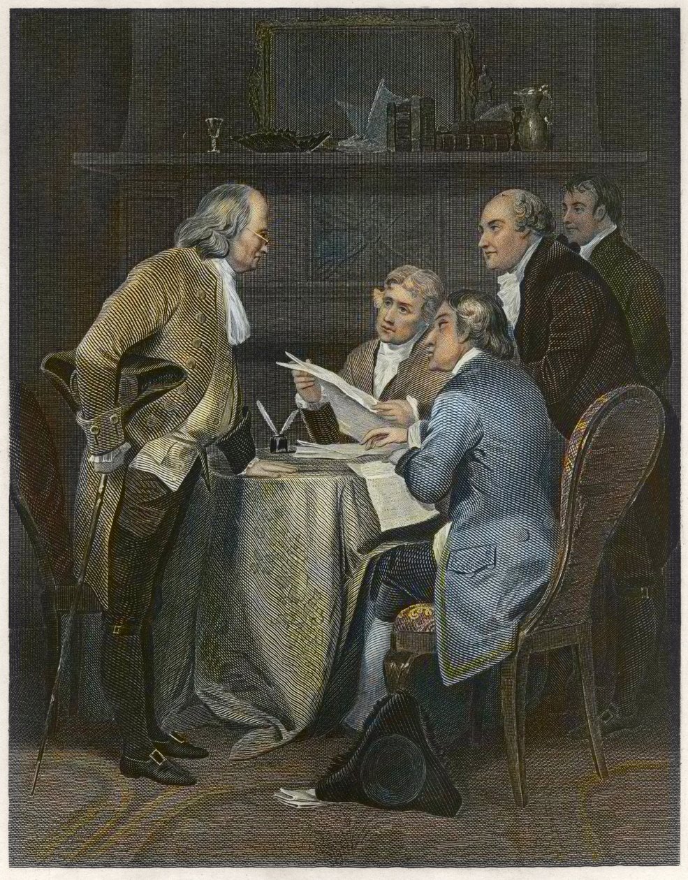 Udarbejdelse af uafhængighedserklæringen i 1776 af Alonzo Chappel