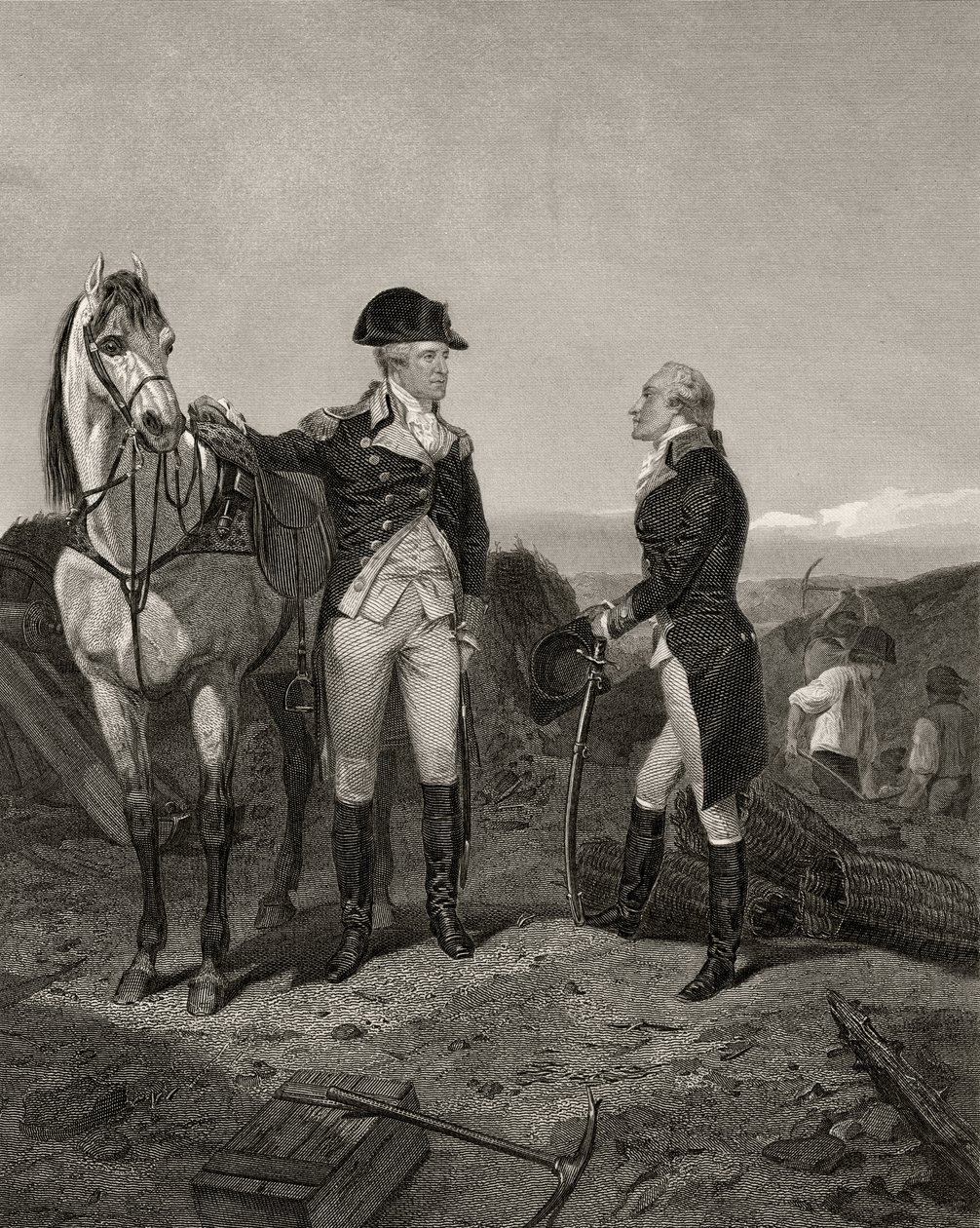 Første møde mellem George Washington og Alexander Hamilton, fra 