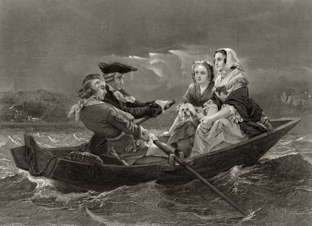 Lady Harriet Ackland på vej til at besøge General Gates lejr, fra 