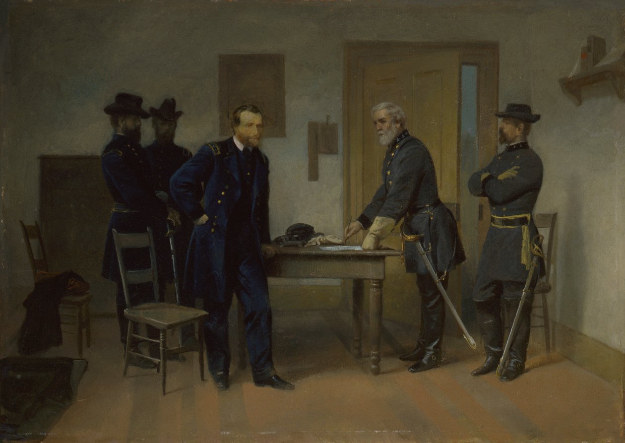 Lee overgiver sig til Grant ved Appomattox af Alonzo Chappel