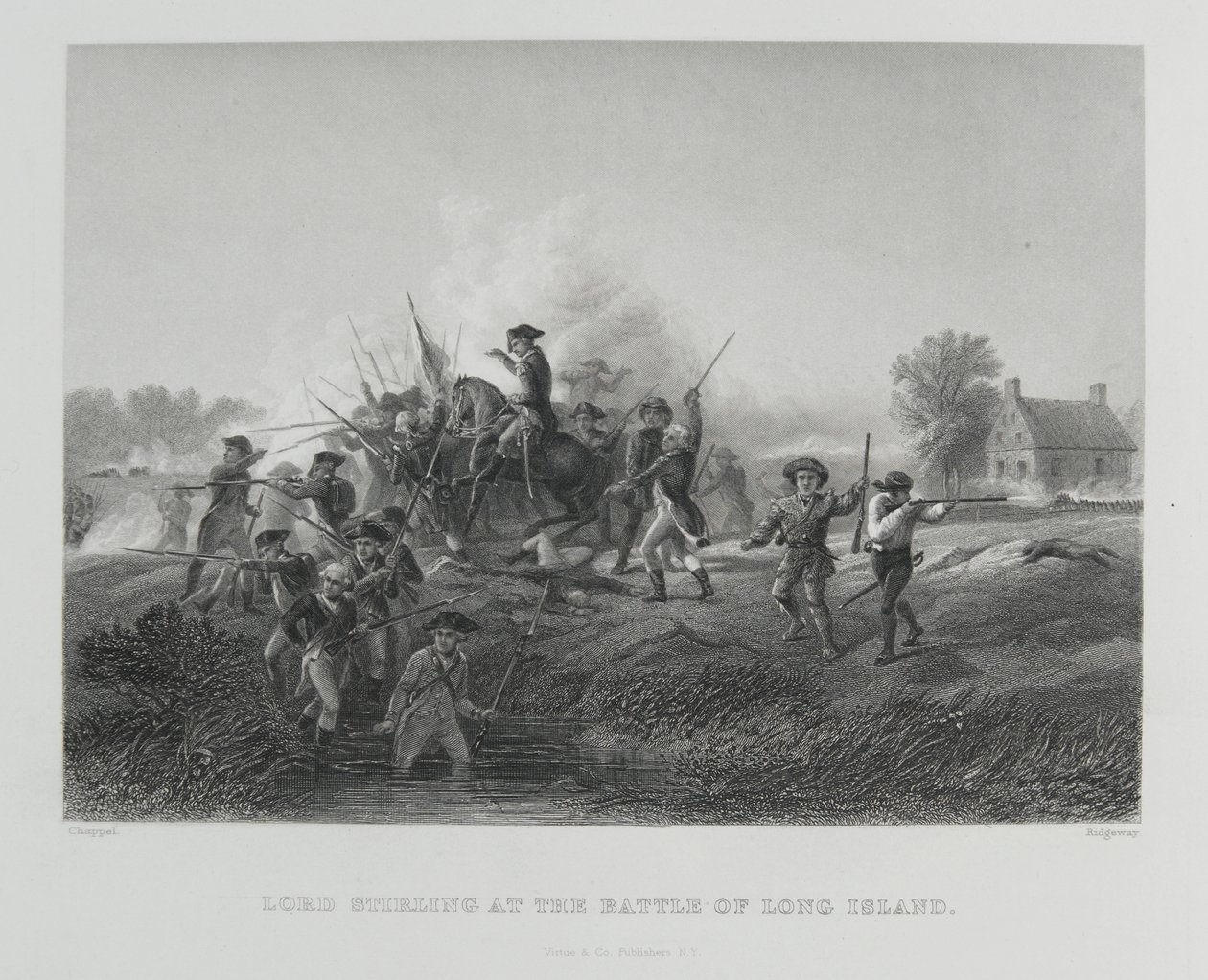 Lord Stirling i slaget ved Long Island, 1776 af Alonzo Chappel