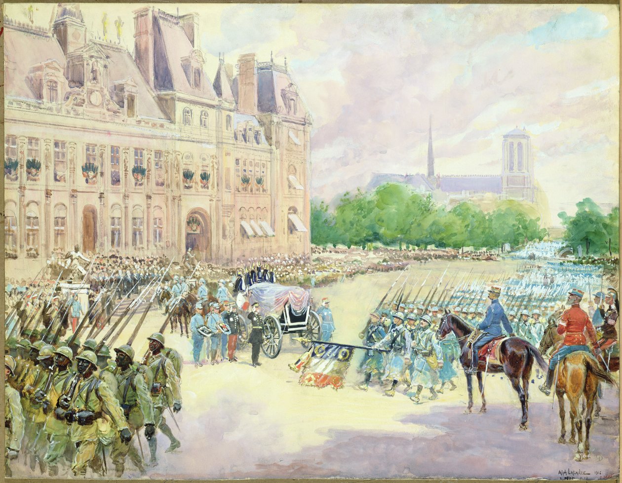 Begravelse af general Joseph Gallieni (1849-1916) 1916 af Alphonse Lalauze