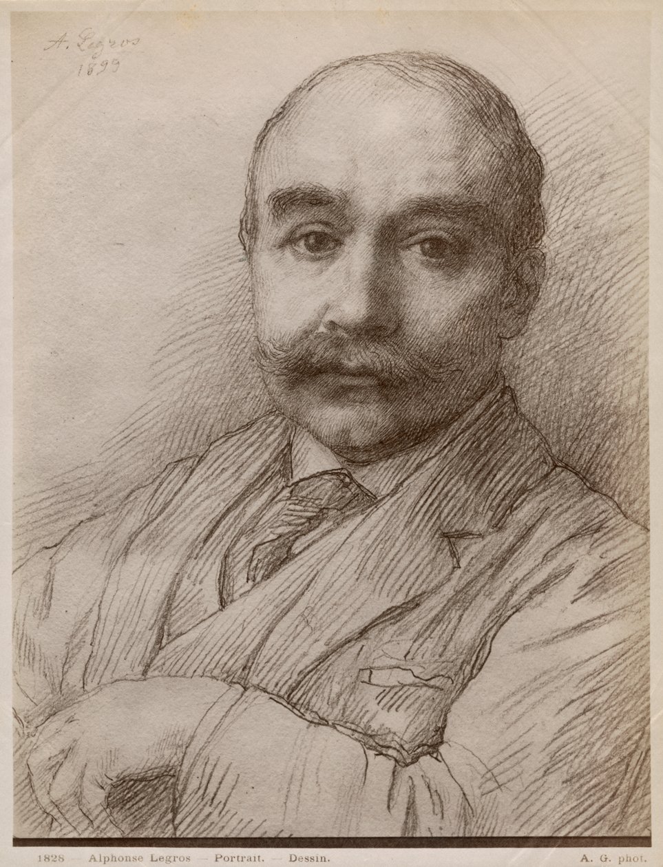 M. Adams, 1899 (sort bly på papir) af Alphonse Legros
