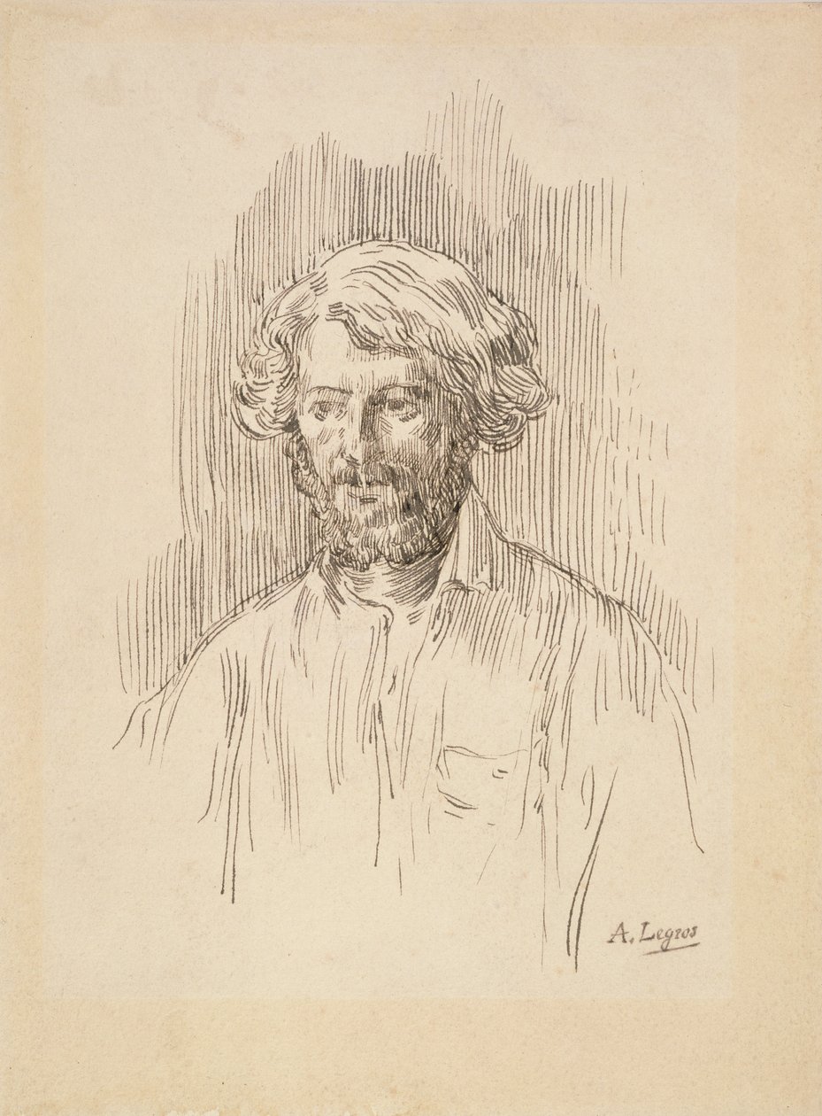 Selvportræt, 1858 (pen og blæk på papir) af Alphonse Legros