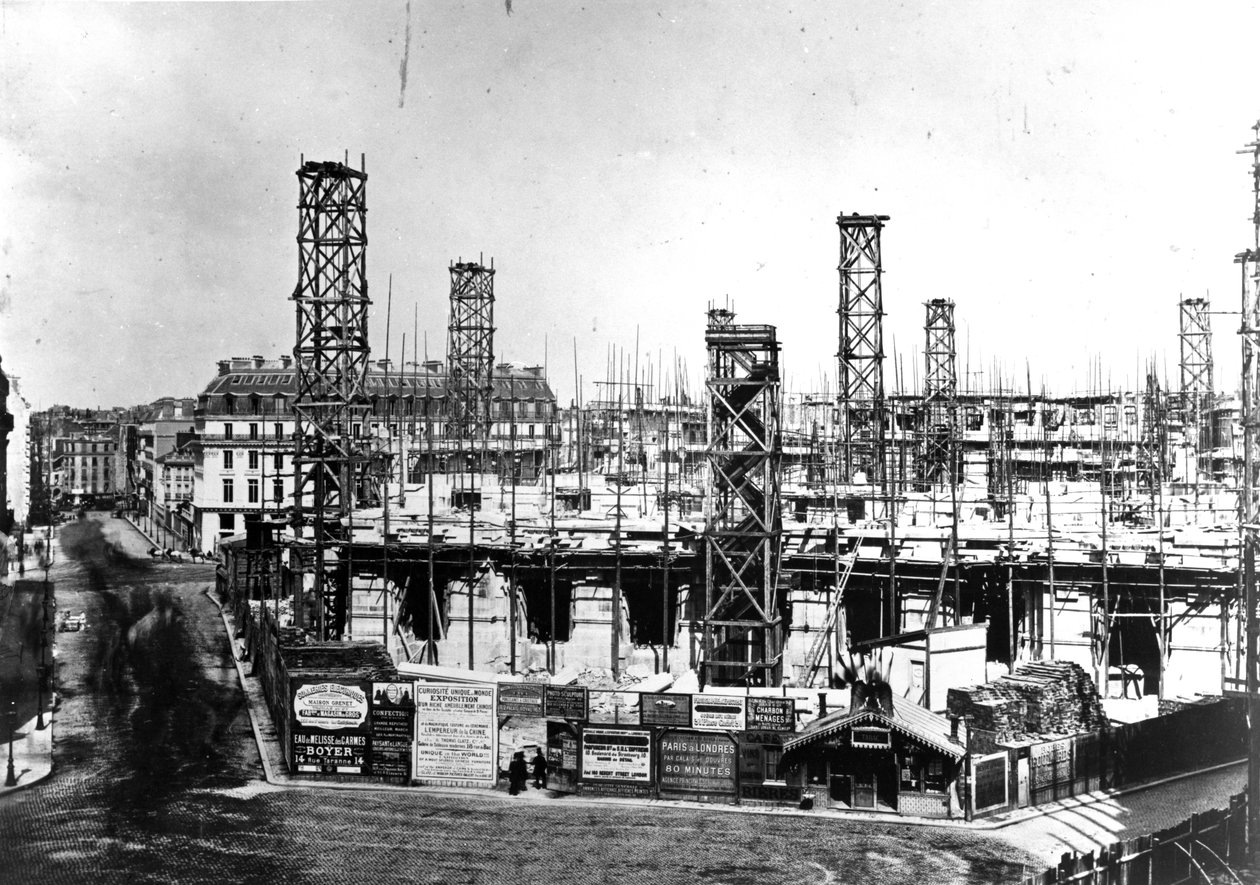 Bygning af Operaen i Paris, september 1864 af Alphonse Liebert