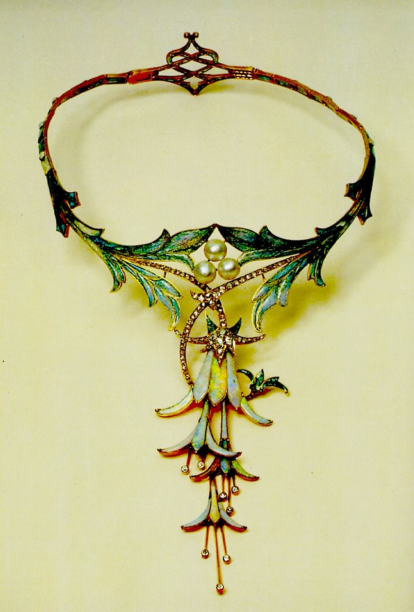 Halskæde, 1905 (opal, safir, brillanter og guld) af Alphonse Mucha