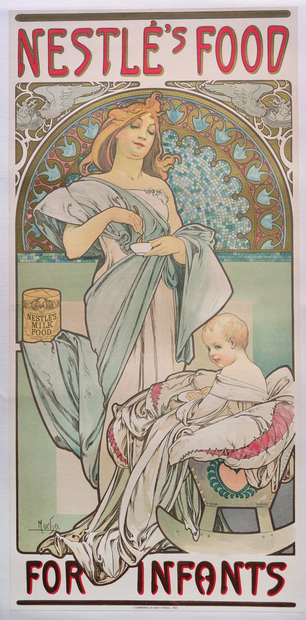 Nestles mad til spædbørn, 1897 af Alphonse Mucha