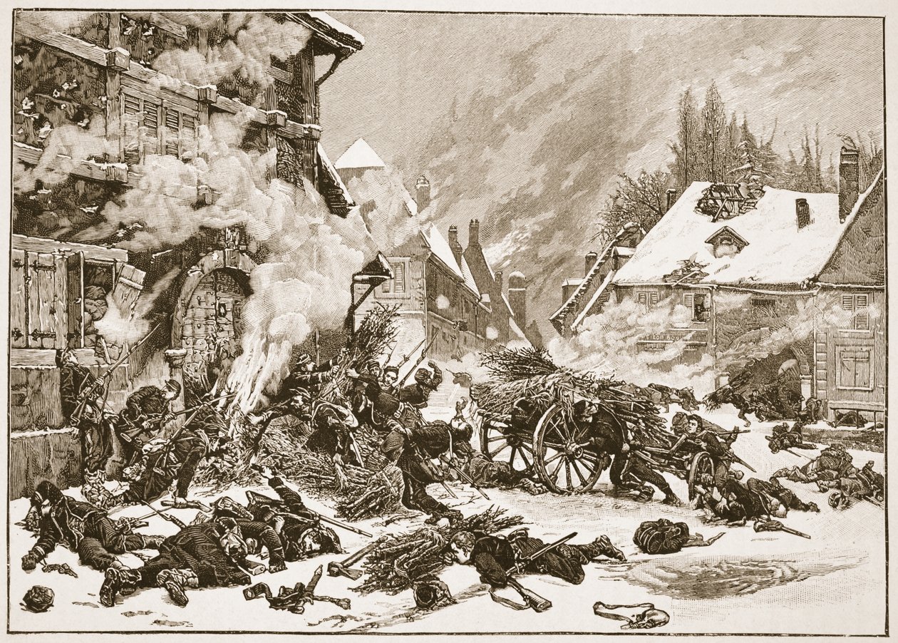 En hændelse i slaget ved Villersexel, illustration fra 