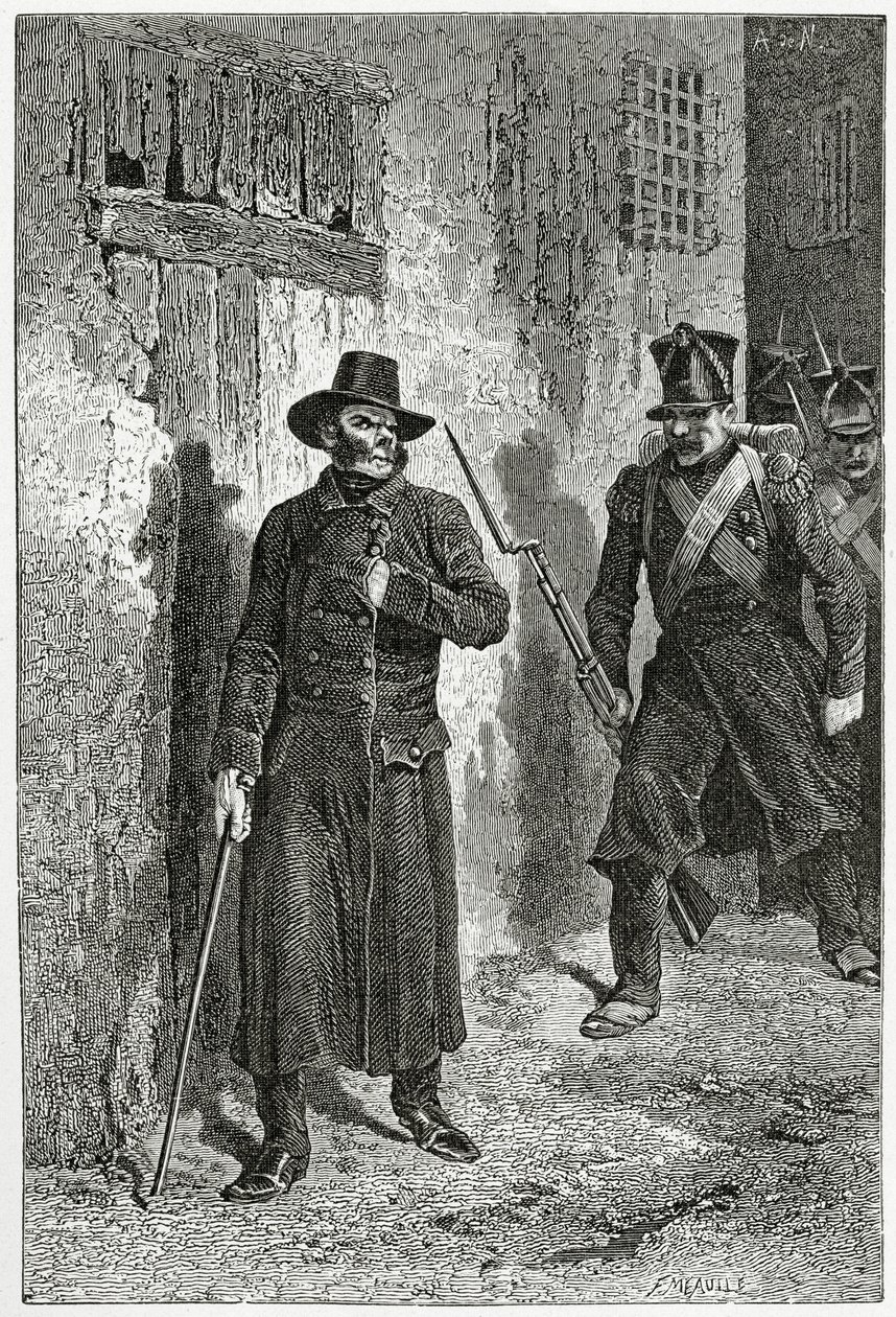 Illustration fra Les Misérables, 1800-tallet (bw-gravering) af Alphonse Marie de Neuville