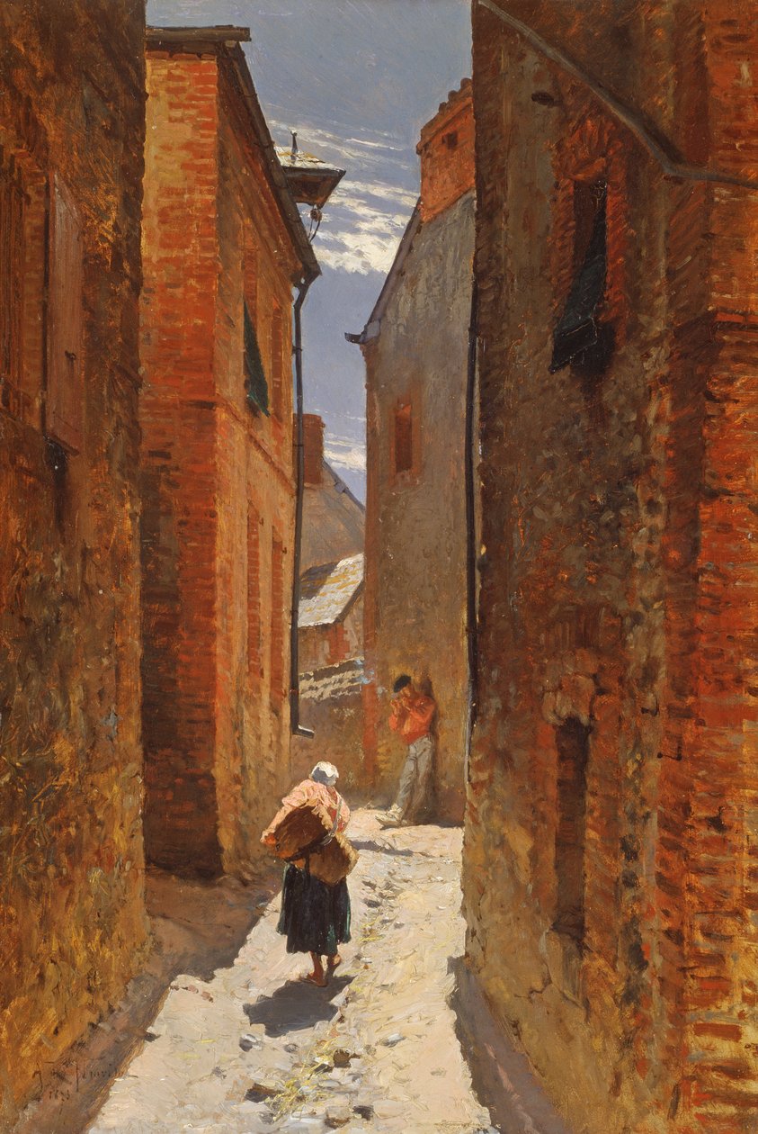 Gade i den gamle bydel, 1873 af Alphonse Marie de Neuville