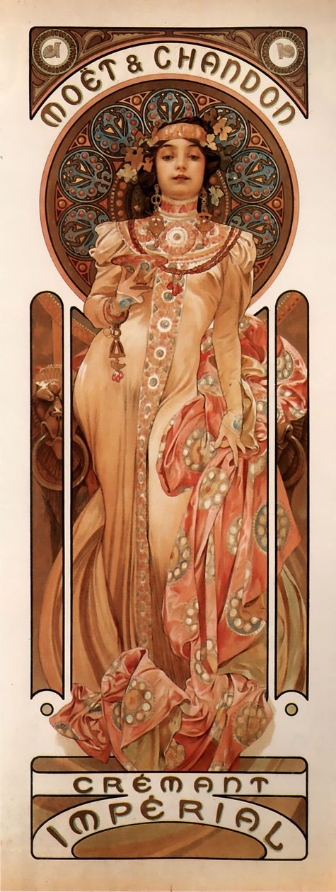 Moet & Chandon Cremant Imperialn af Alphonse Mucha