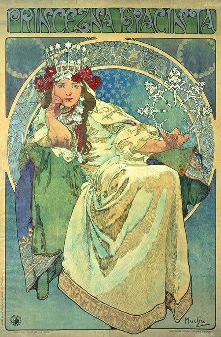 Prinzessin Hyazinthen Engelsk: Princess Hyacinth, farve litografi af Alphonse Mucha, 1911n af Alphonse Mucha