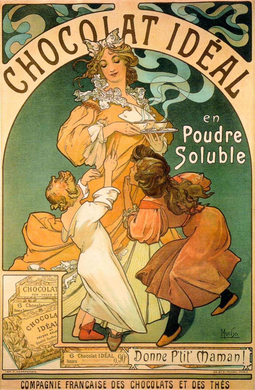 Chokolade plakat af Alphonse Mucha