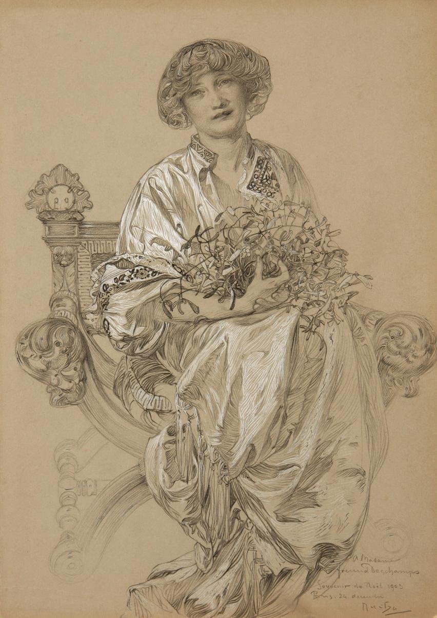 Portræt af Madame Deschamps af Alphonse Mucha