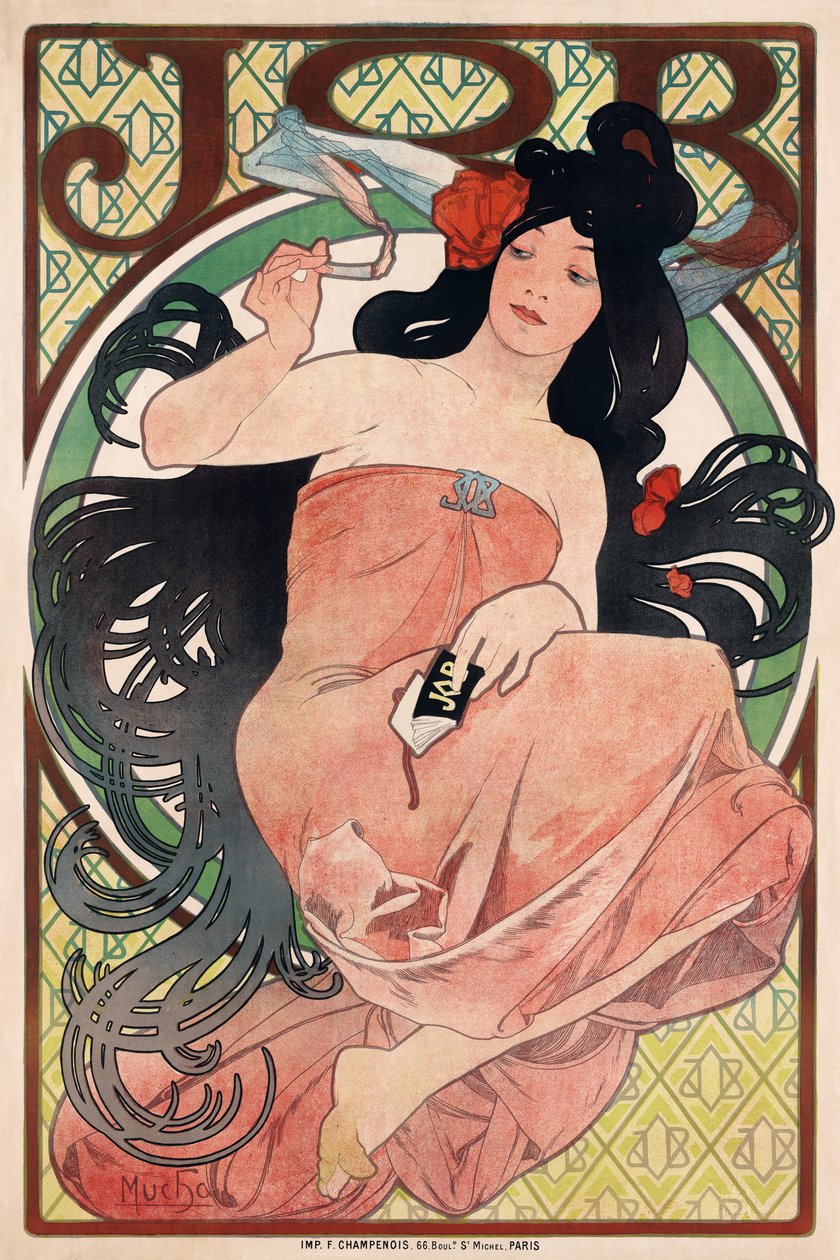Cigaretpapir af Alphonse Mucha