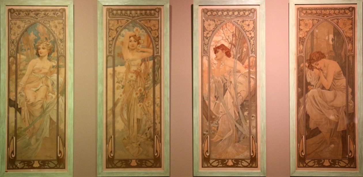De fire sæsoner eller den del af dagen af Alphonse Mucha