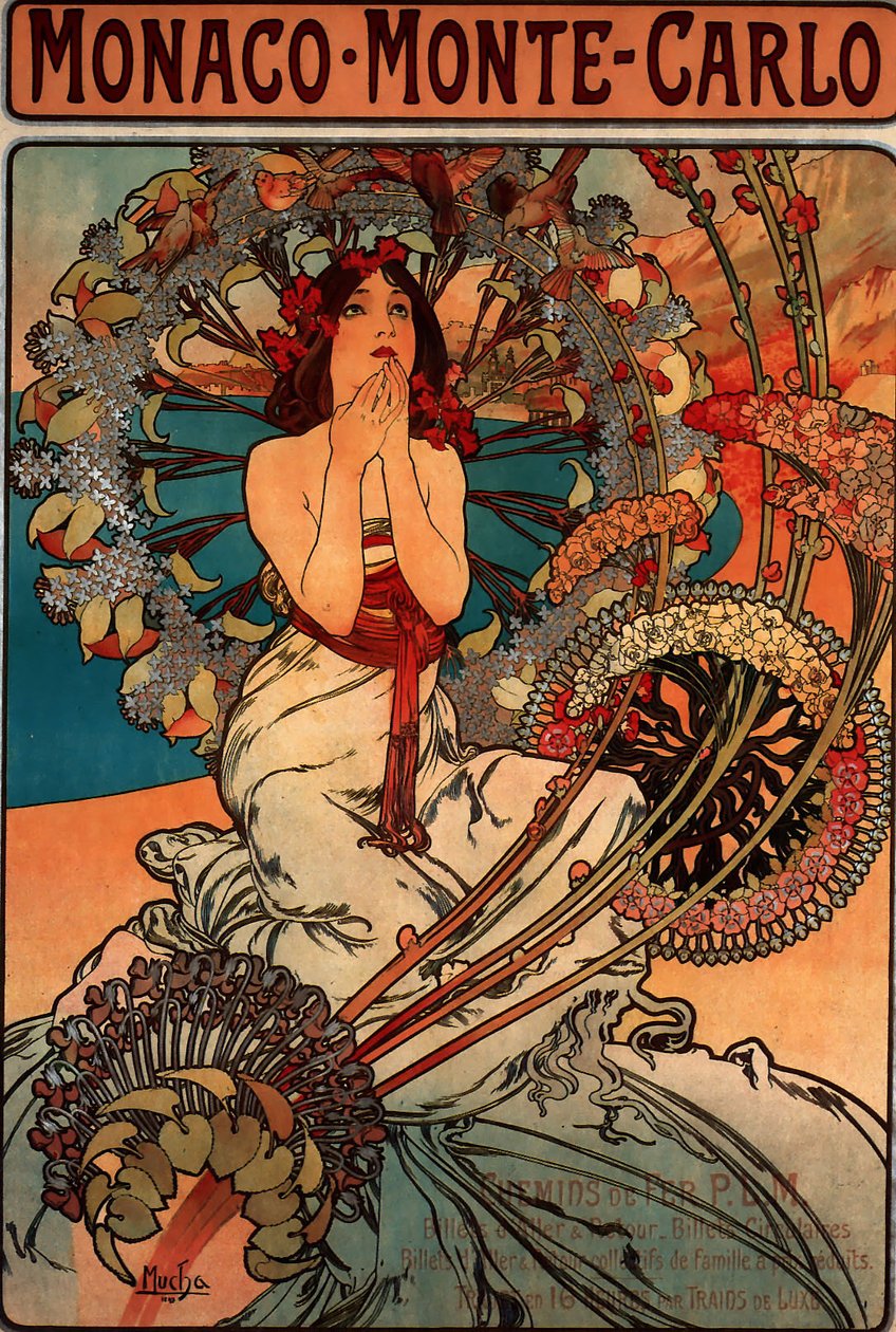 Monaco Monte Carlo af Alphonse Mucha