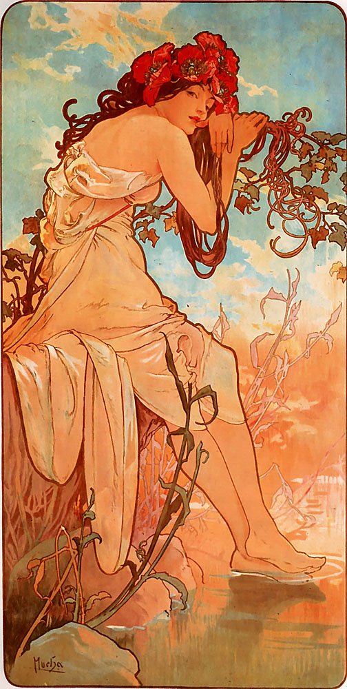 Sommer af Alphonse Mucha