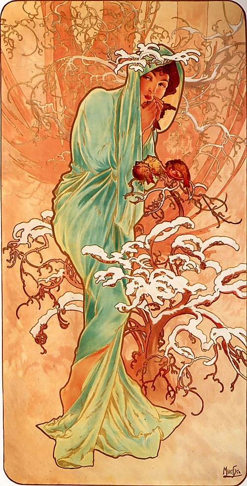 Vinter af Alphonse Mucha