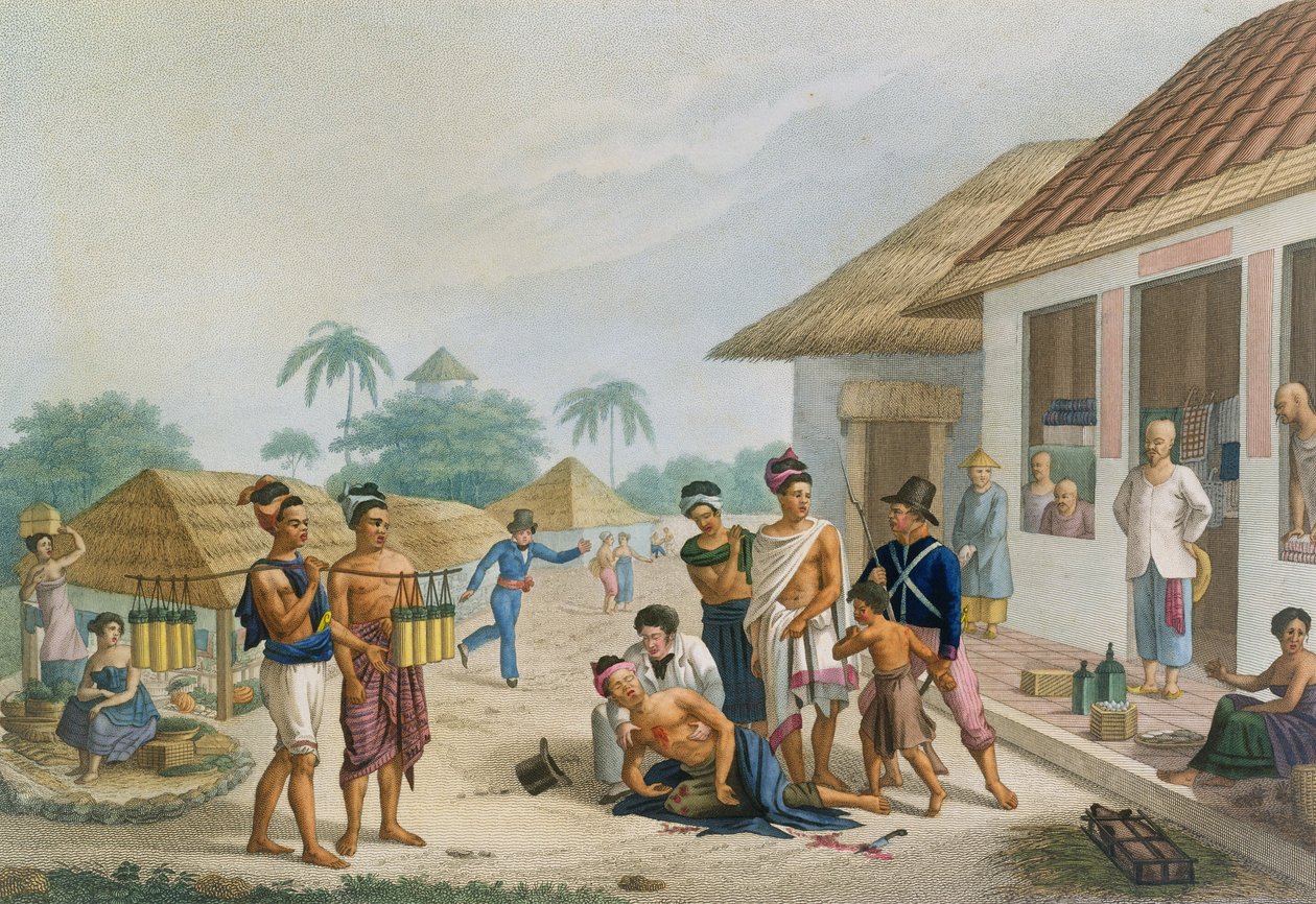 Udsigt over basaren i Coupang, Timor, fra 