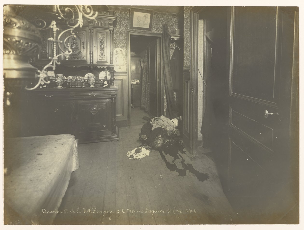 Udsigt over spisestuen, hvor liget blev fundet af Alphonse Bertillon