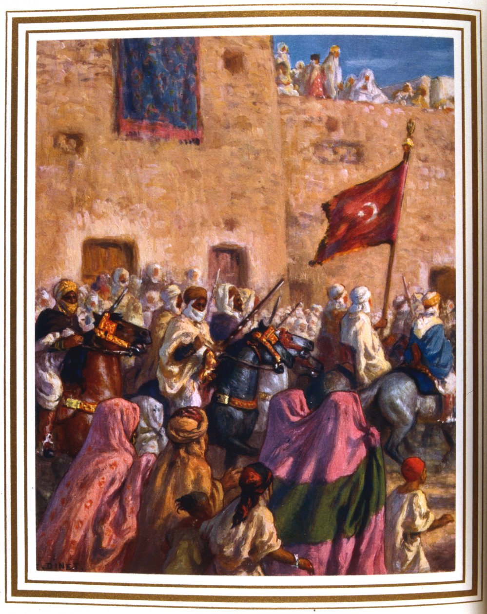 Afgang til Jihad eller Hellig Krig, 1918 af Alphonse Etienne Dinet
