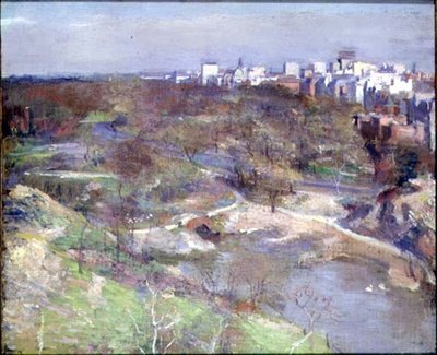 Central Park, New York (olie på lærred) af Alphonse Jongers