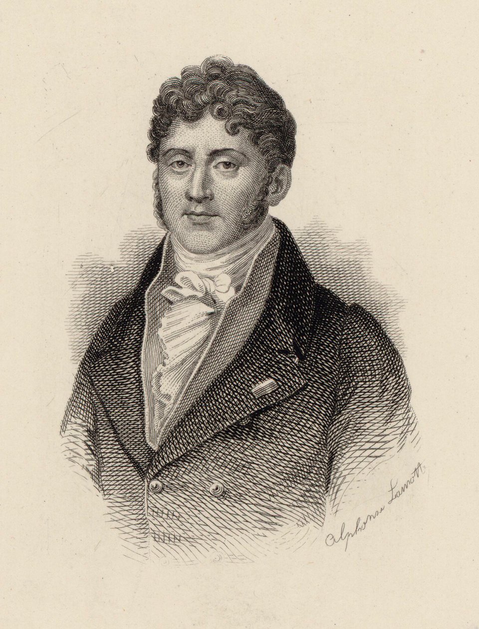 Portræt af komponisten Étienne Nicolas Méhul 1763-1817. af Alphonse Lamotte