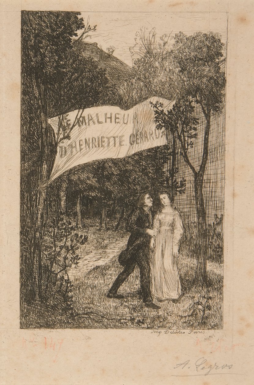 2 Illustrationer til Le Malheur d af Alphonse Legros