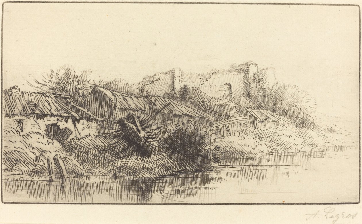 Forladt landsby. af Alphonse Legros