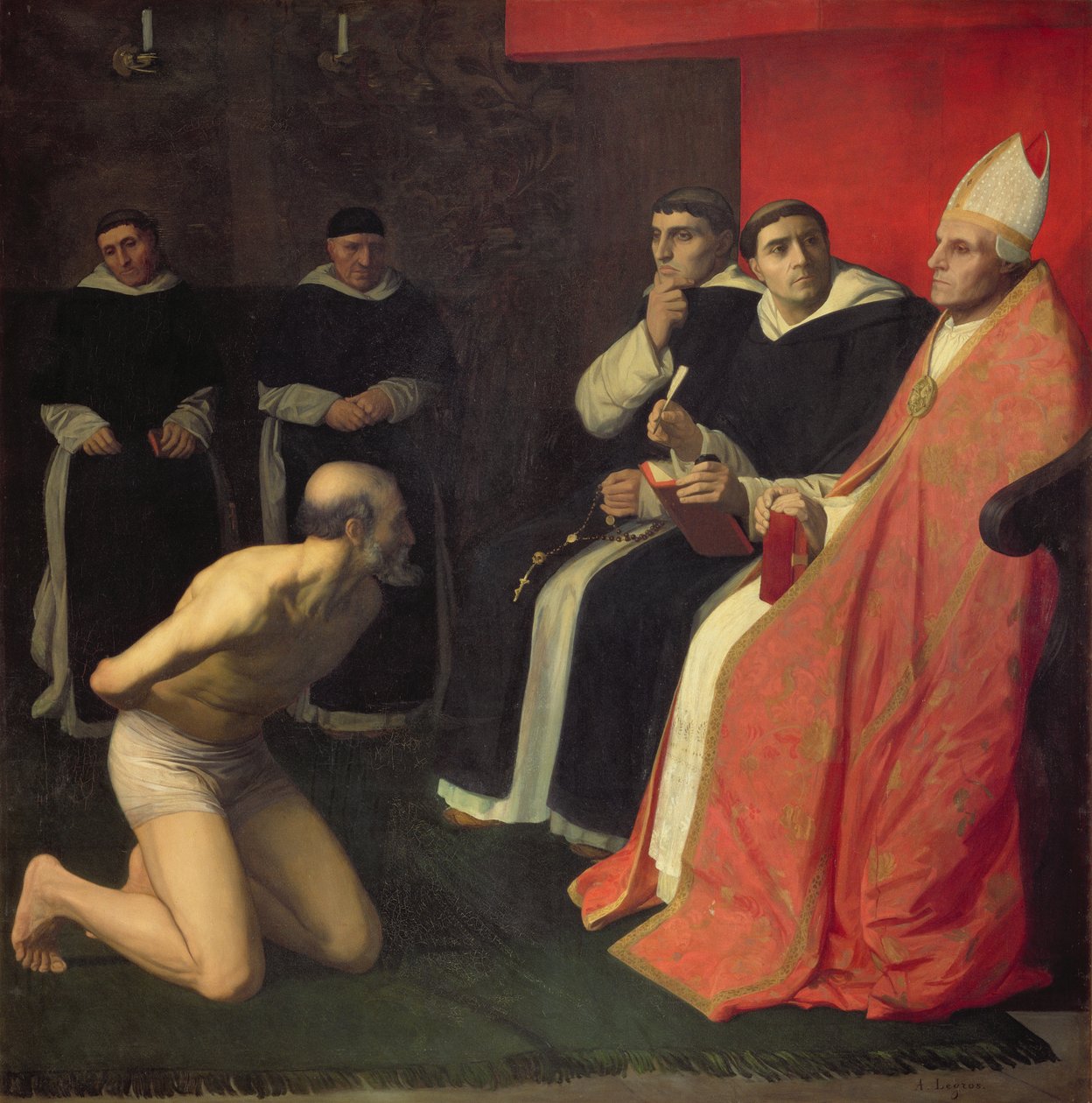 An Honorable Penitent, c.1868 af Alphonse Legros