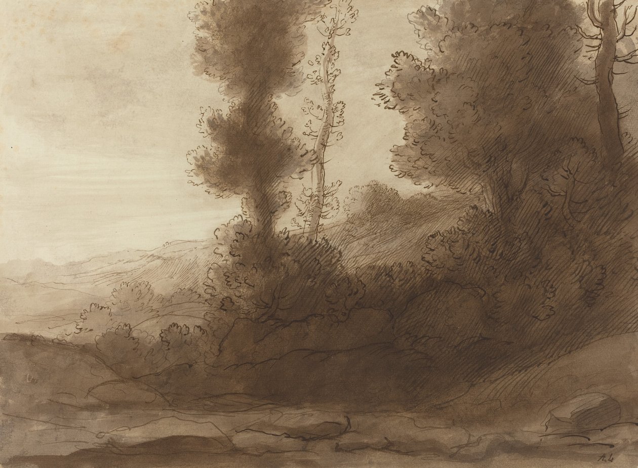 Ved foden af bakken. af Alphonse Legros