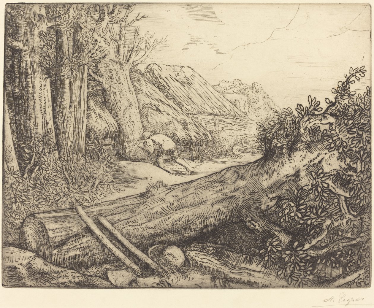 Hjemme hos træhuggere (Chez les bucherons) af Alphonse Legros