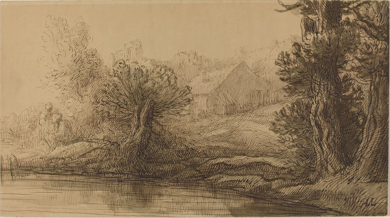 Bank af en flod. af Alphonse Legros