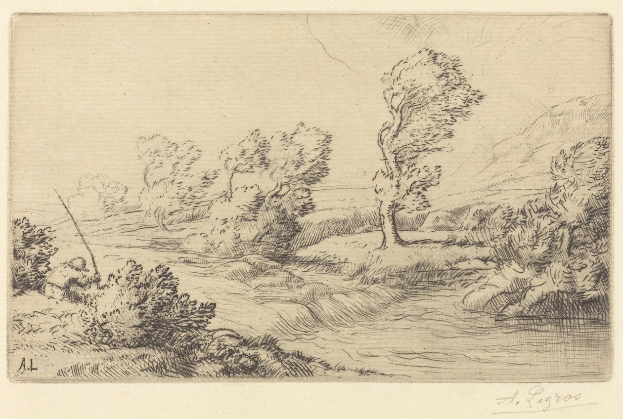 Banks of the Marne (Marne Board) af Alphonse Legros
