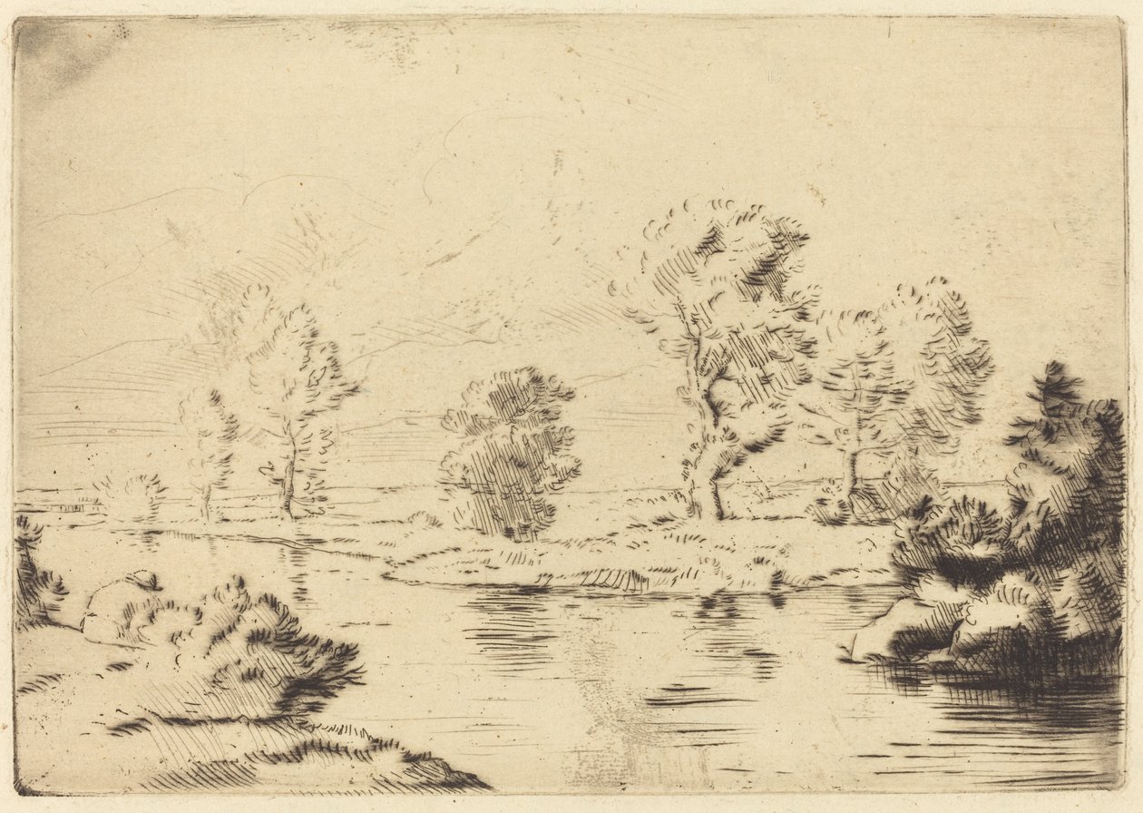 Banks of the Marne Edge of the Marne. af Alphonse Legros